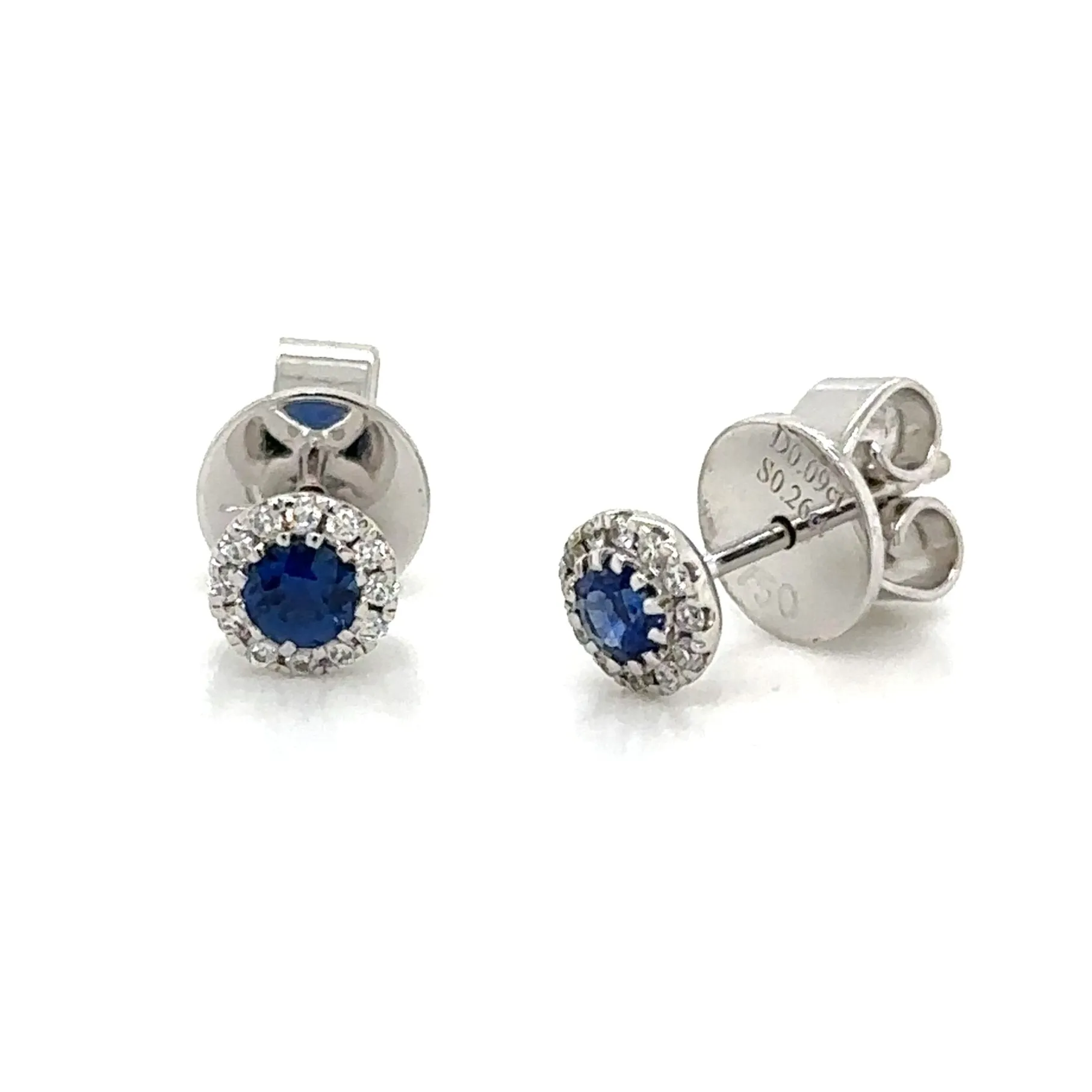 0.35ct tw Blue Sapphire Diamond Earrings