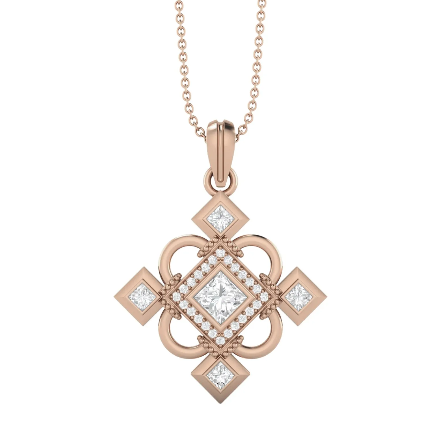 0.40 Ctw Moissanite Diamond 925 Sterling silver Necklace Pendant