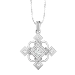0.40 Ctw Moissanite Diamond 925 Sterling silver Necklace Pendant