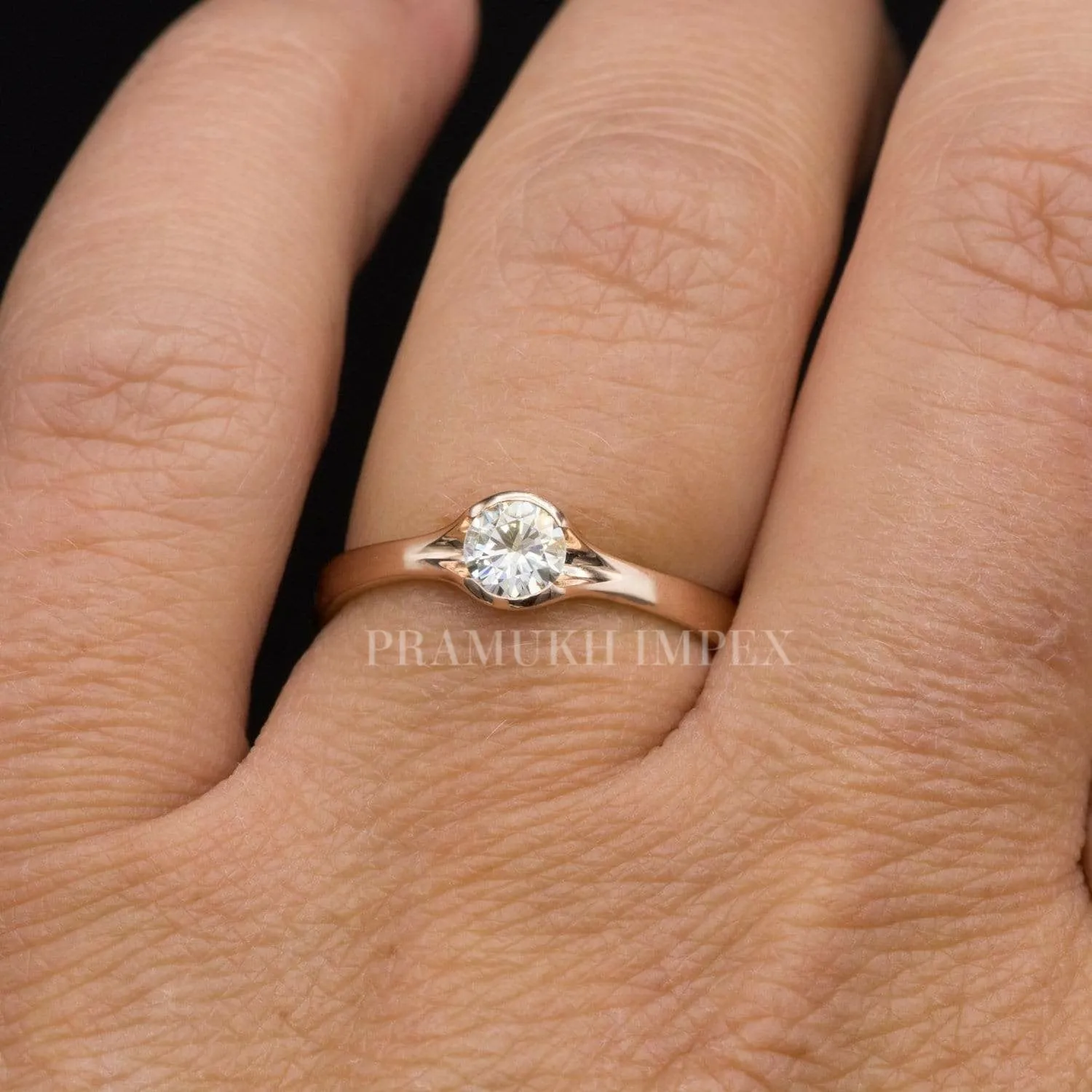 1.00 ct Diamond engagement ring white gold Semi Bazel promises ring unique art deco moissanite wedding band anniversary Gift For her on etsy
