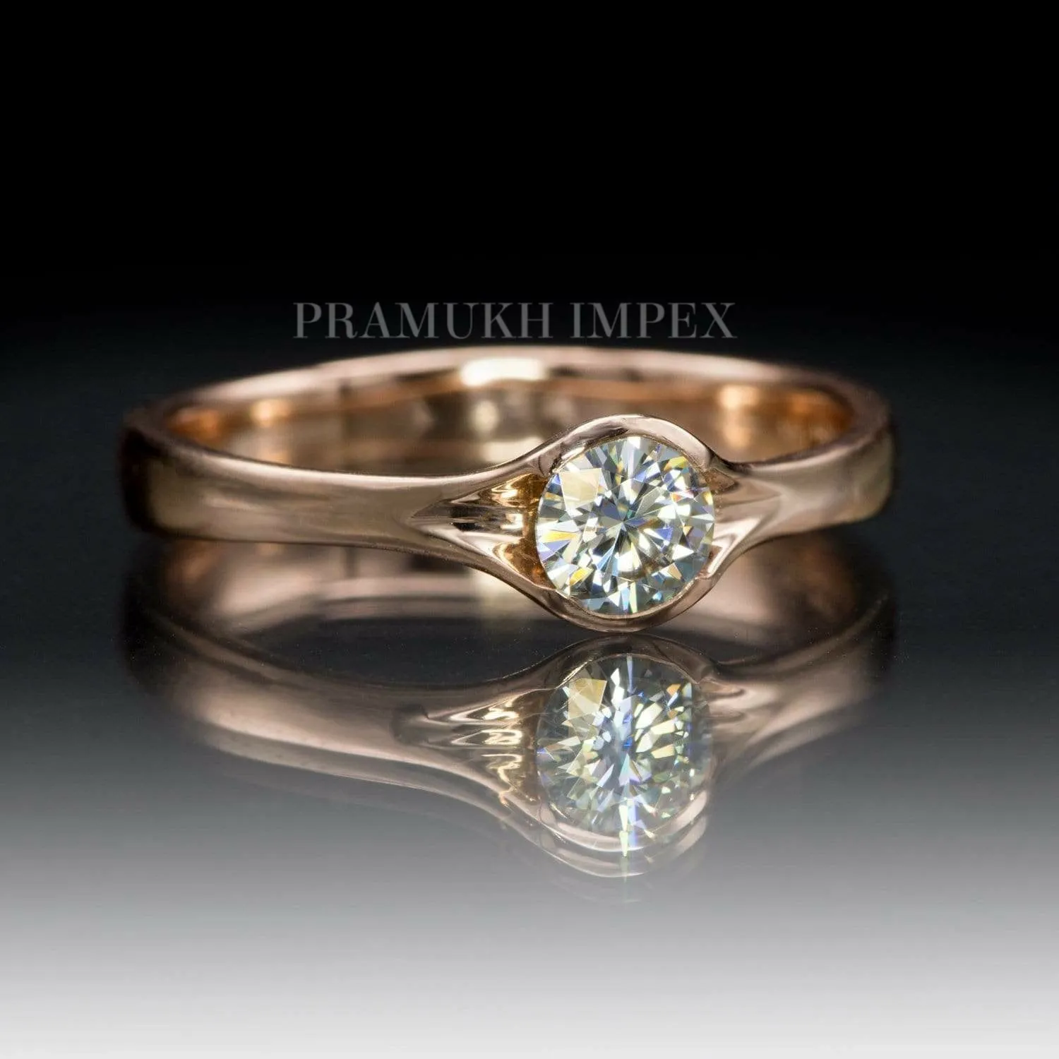 1.00 ct Diamond engagement ring white gold Semi Bazel promises ring unique art deco moissanite wedding band anniversary Gift For her on etsy