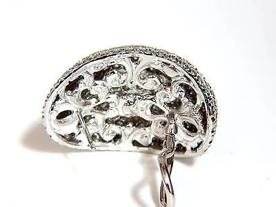 10.02CT 18KT RAISED PUFF DOMED DIAMOND CLUSTER EARRINGS F/VS BEAD SET