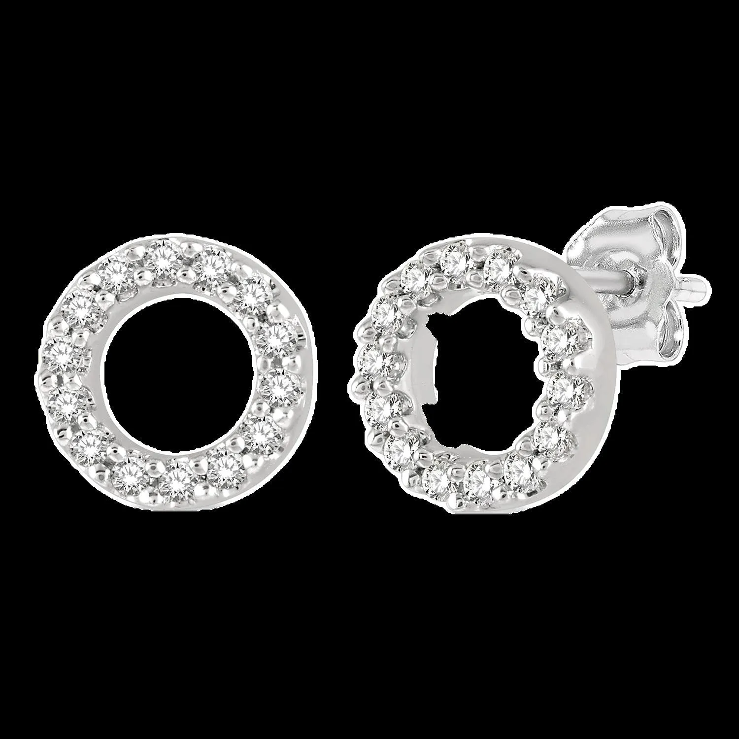 10K 0.10ct Diamond Cluster Earrings