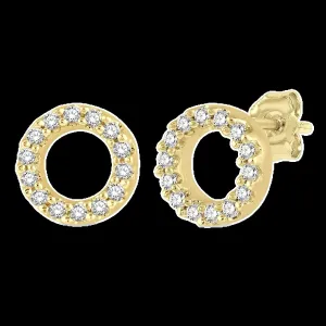 10K 0.10ct Diamond Cluster Earrings
