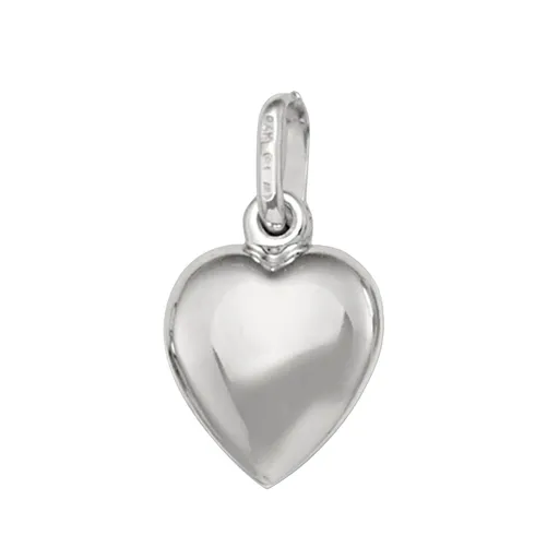 (10K, 14K, 18K) White Gold (10mm) Puffed Heart Pendant