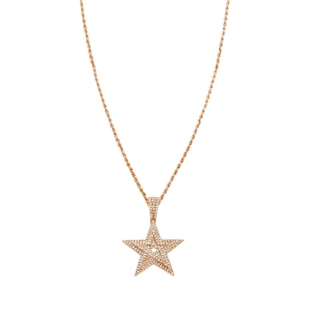 10k Gold Diamond Star Pendant 0.4 Ctw