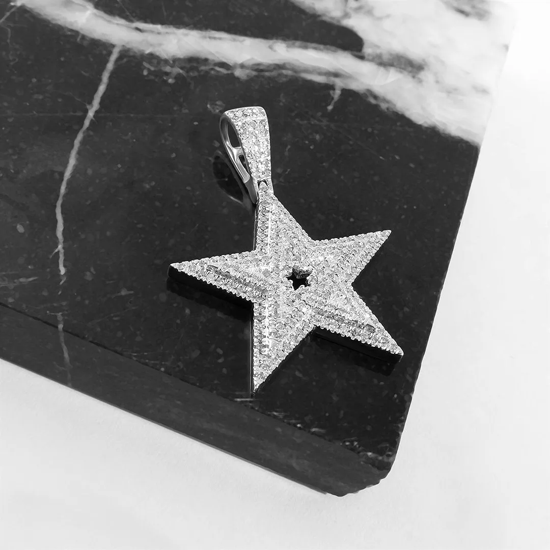 10k Gold Diamond Star Pendant 0.4 Ctw