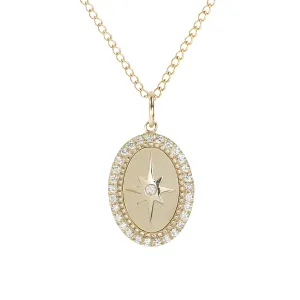 10K Gold Small Pave Diamond "Star" Necklace
