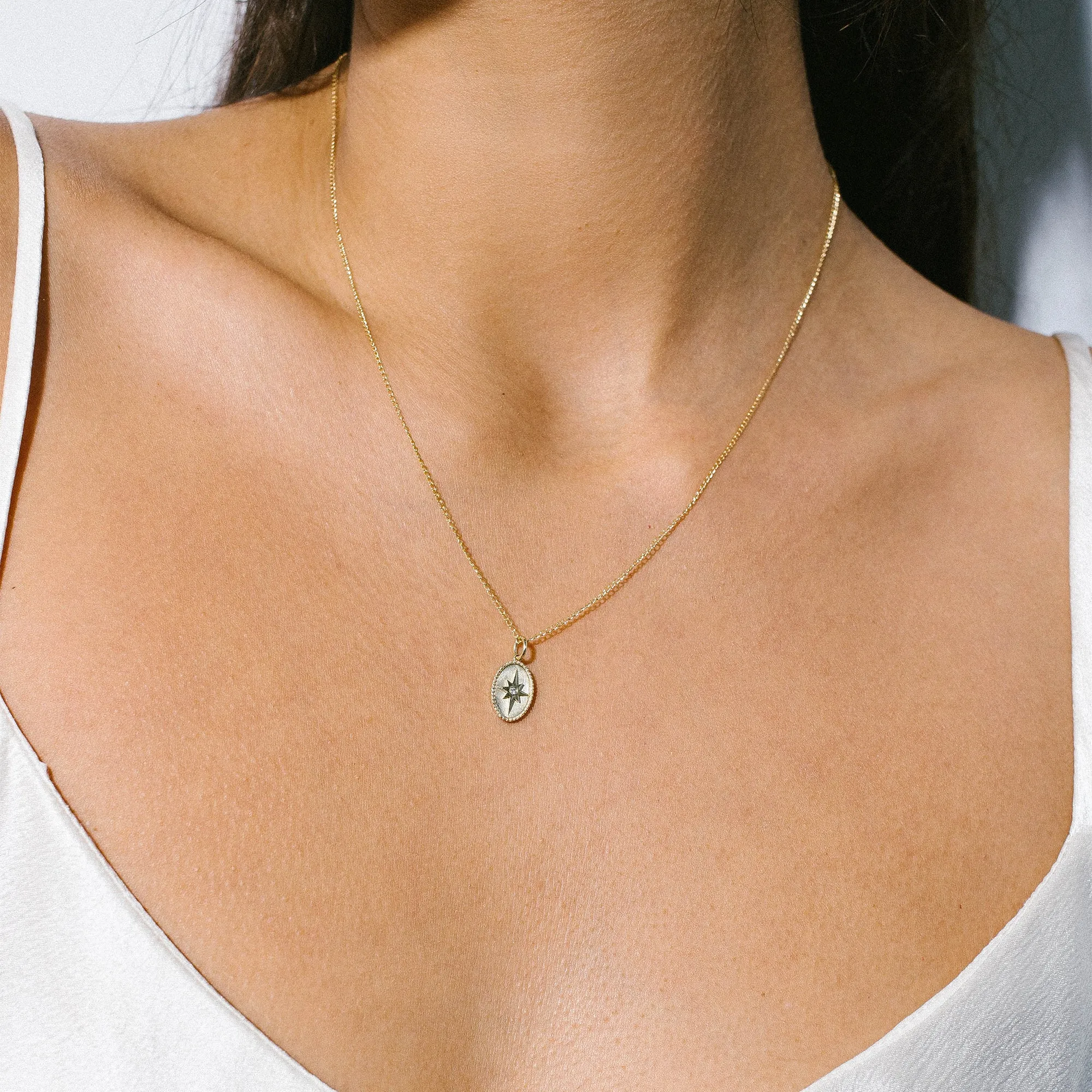 10K Gold Small "Star" Pendant with Diamond Detail