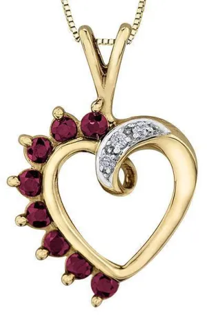 10K Ruby Heart Pendant