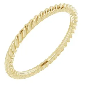 10K Yellow 1.5 mm Skinny Rope Band Size 4