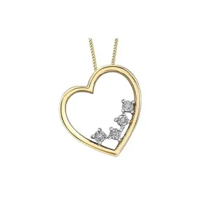 10K Yellow  Gold (0.02ct) Illusion Set Diamond Heart Pendant