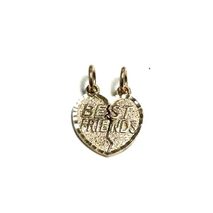 10K Yellow Gold Best Friends Heart Pendant