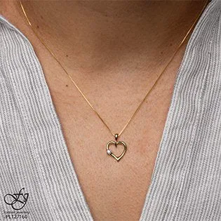 10K Yellow Gold Diamond Heart Pendant