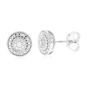 1/10 cttw Composite Diamond Stud Earrings in .925 Sterling Silver