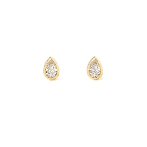 1/10 tcw. Pear Cut Diamond Bezel Earrings