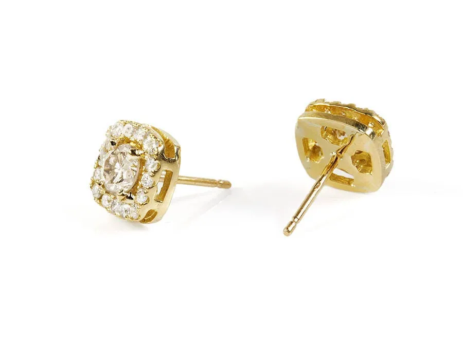 1.20 carat diamond earrings cushion shape studs