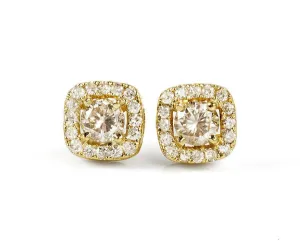 1.20 carat diamond earrings cushion shape studs