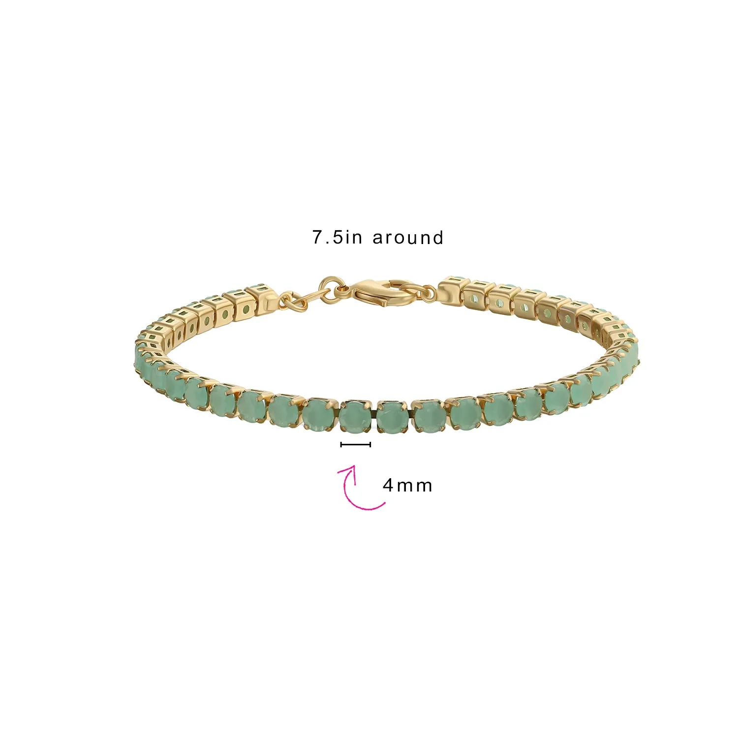 12CTW Prong Basket Set Solitaire Round CZ Tennis Bracelet Gold Plated 7.5 Inch