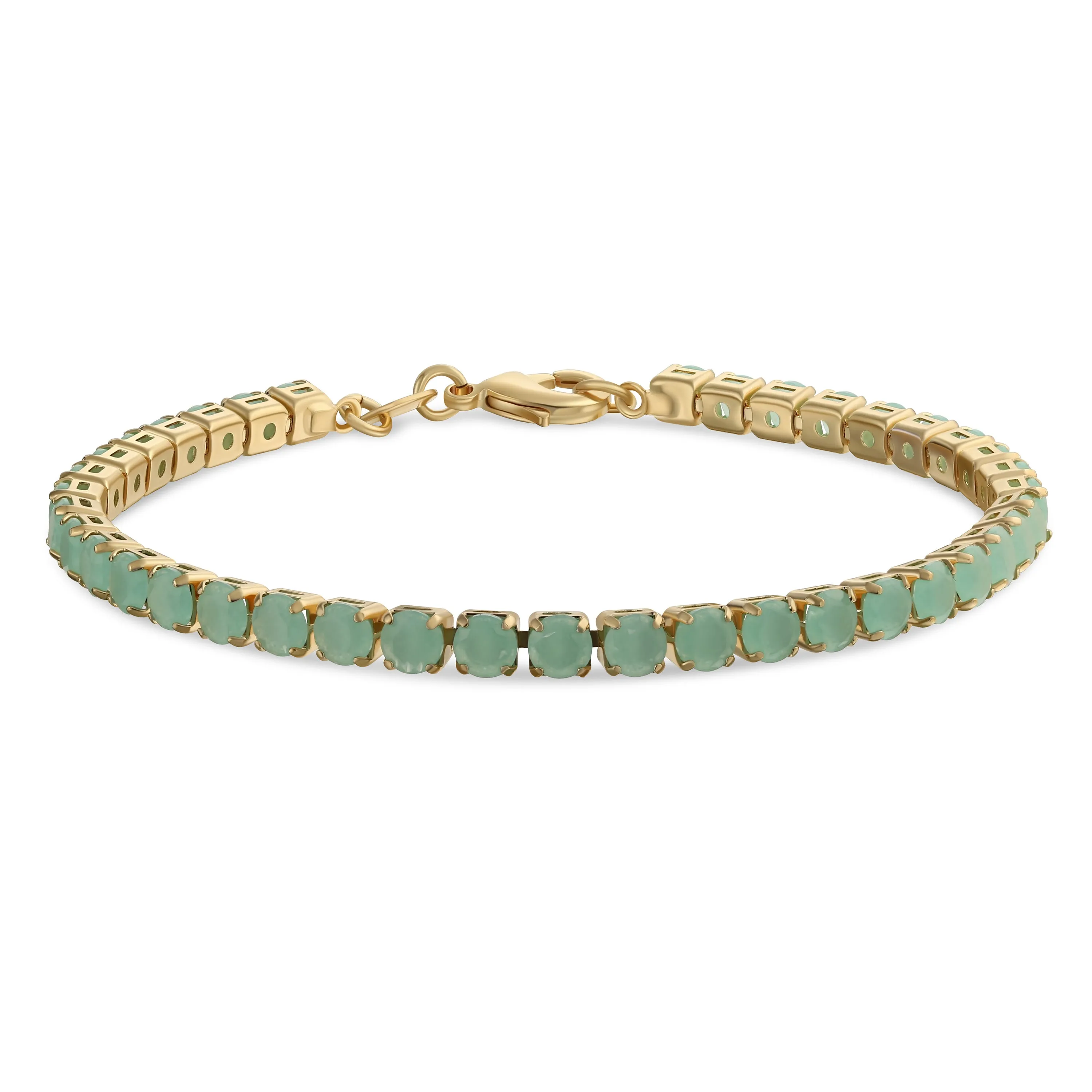 12CTW Prong Basket Set Solitaire Round CZ Tennis Bracelet Gold Plated 7.5 Inch