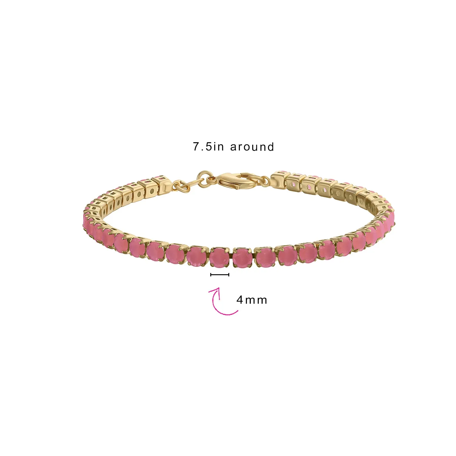 12CTW Prong Basket Set Solitaire Round CZ Tennis Bracelet Gold Plated 7.5 Inch