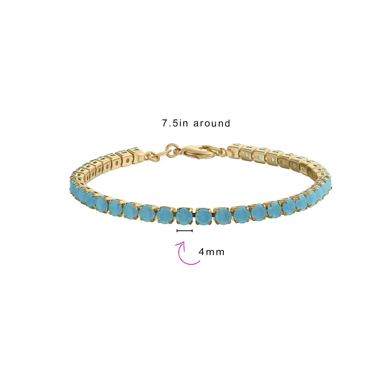 12CTW Prong Basket Set Solitaire Round CZ Tennis Bracelet Gold Plated 7.5 Inch