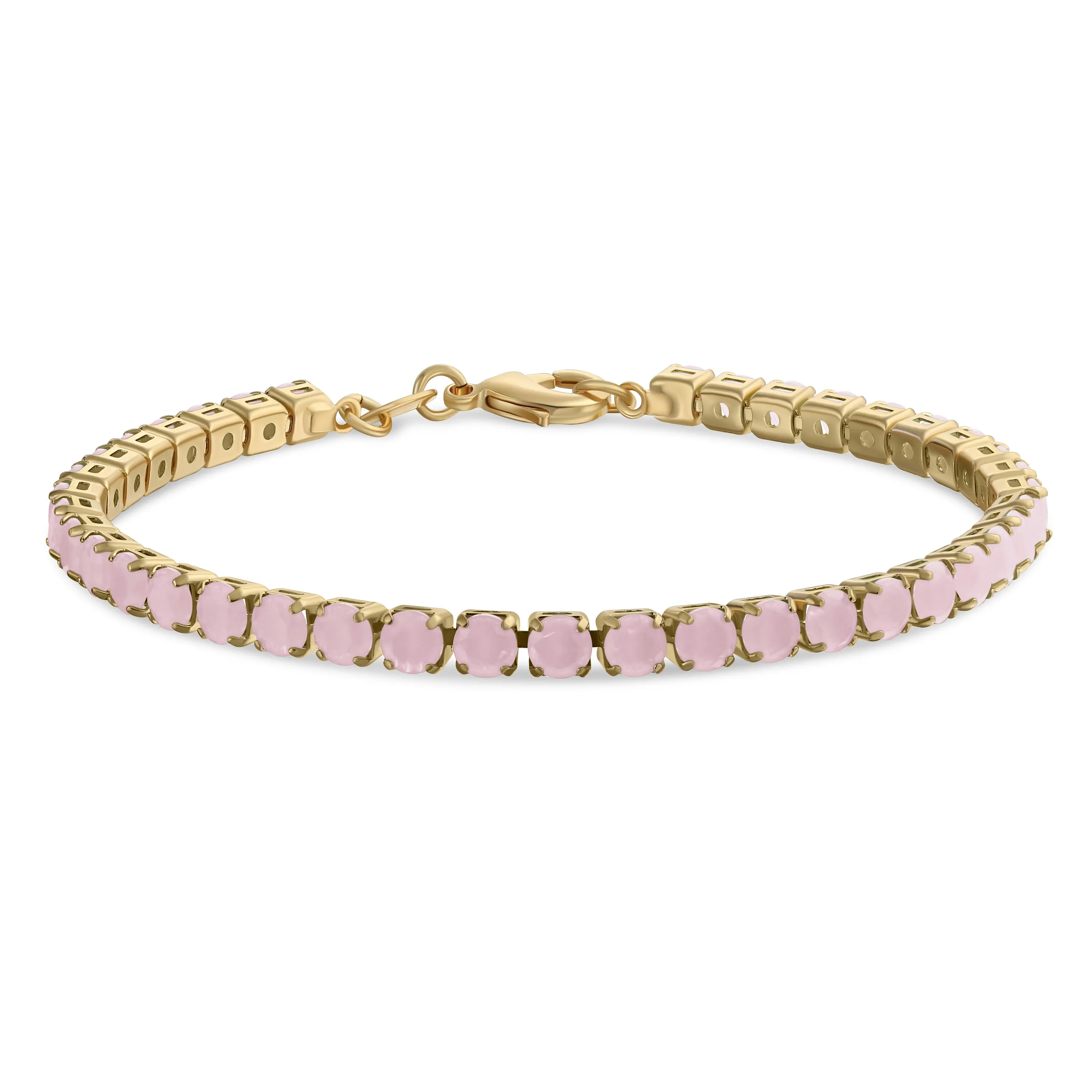 12CTW Prong Basket Set Solitaire Round CZ Tennis Bracelet Gold Plated 7.5 Inch