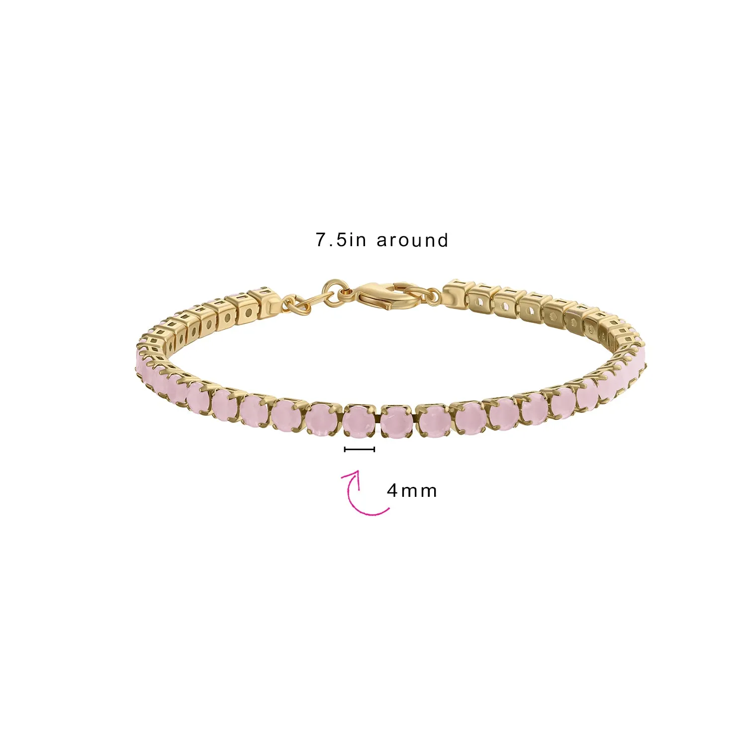 12CTW Prong Basket Set Solitaire Round CZ Tennis Bracelet Gold Plated 7.5 Inch