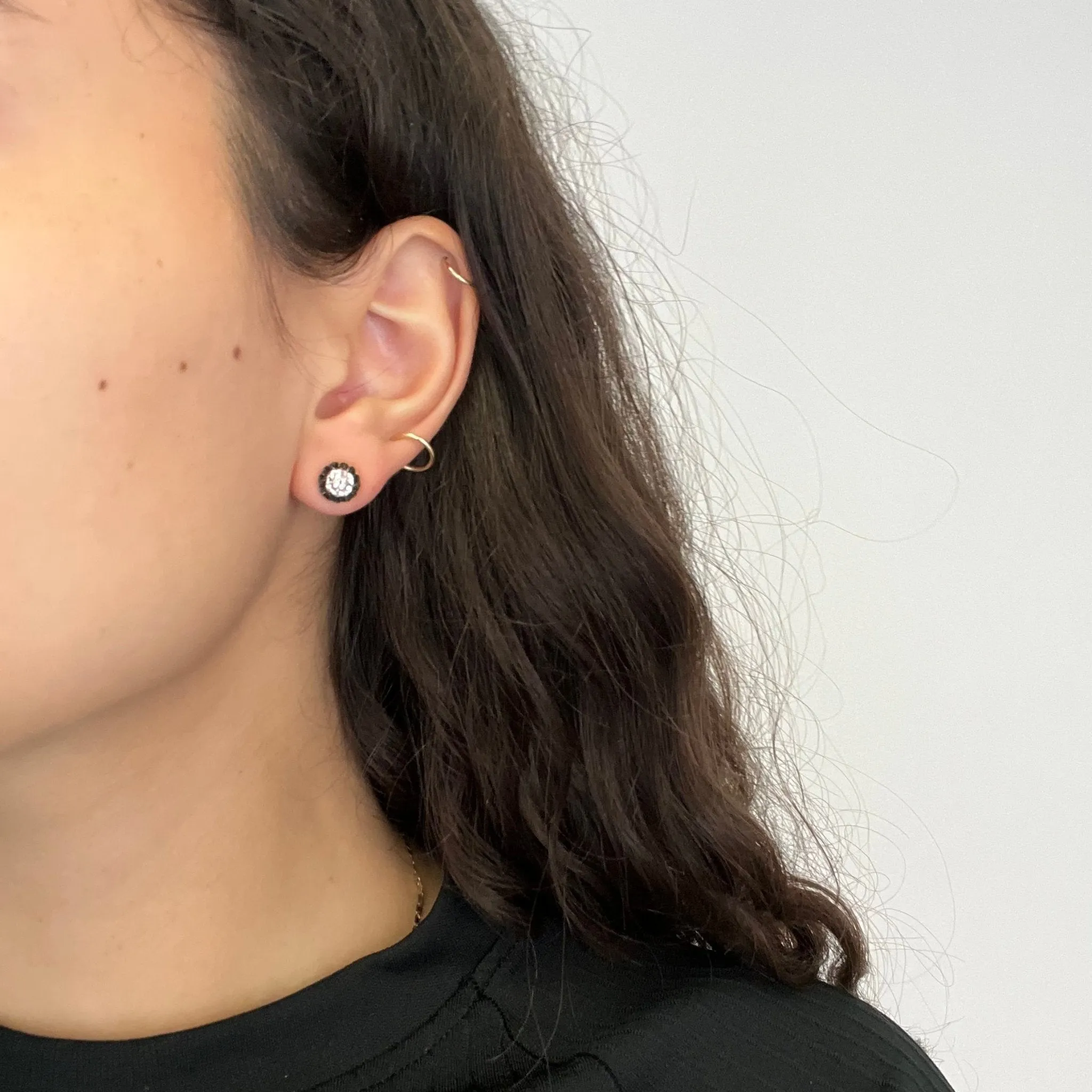 1.30ctw Old Mine Cut Diamond Collet Stud Earrings