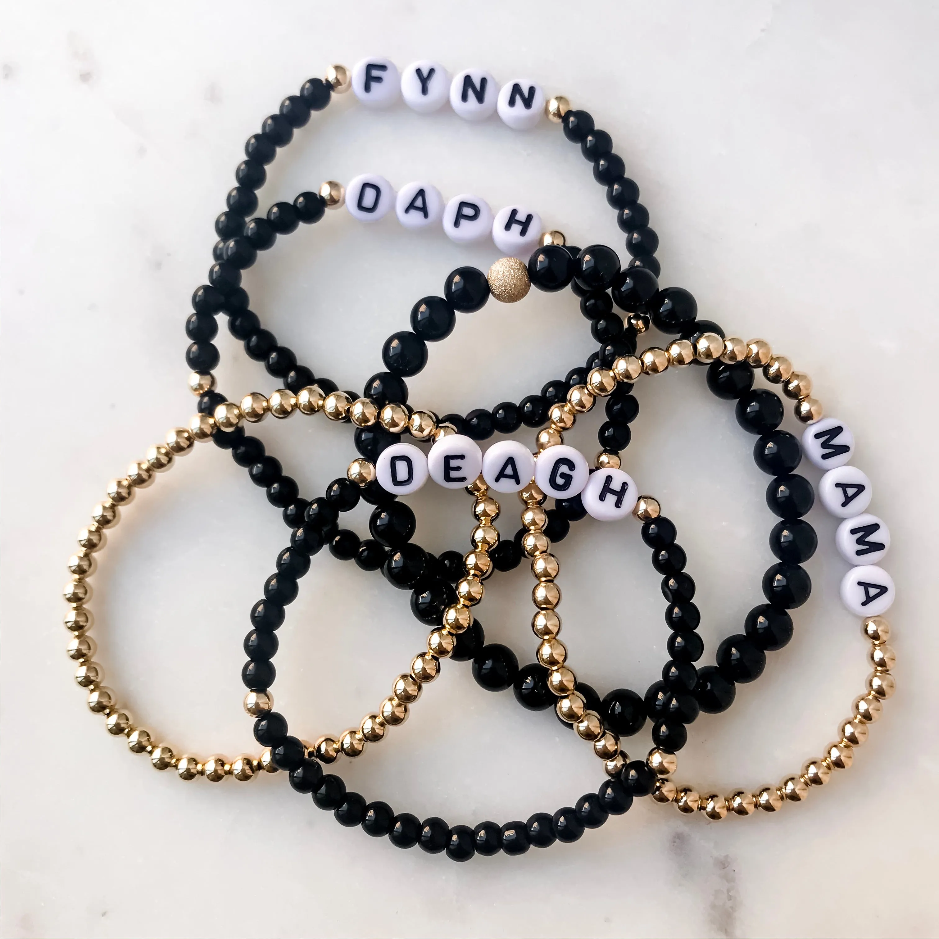 14k Filled Onyx Mama Stack