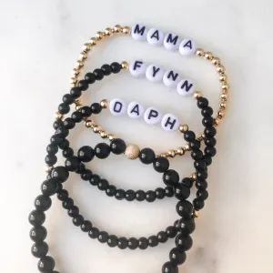 14k Filled Onyx Mama Stack