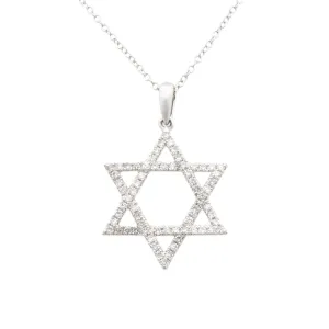 14k Gold Diamond Star of David Pendant