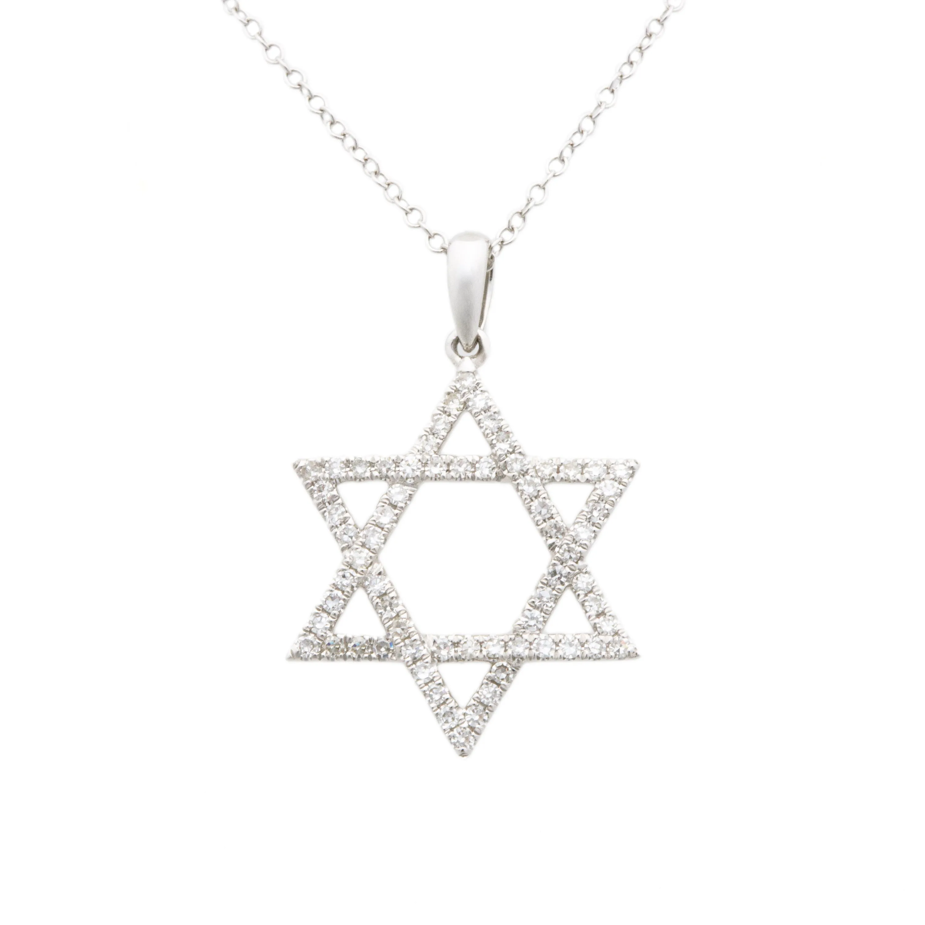 14k Gold Diamond Star of David Pendant