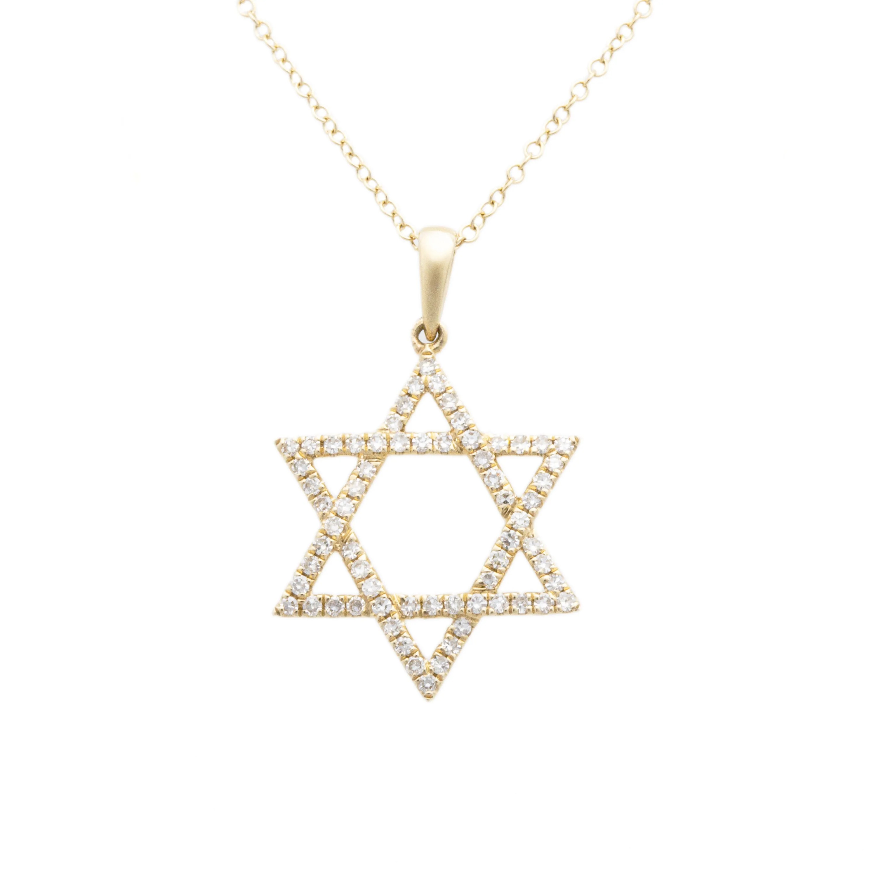 14k Gold Diamond Star of David Pendant