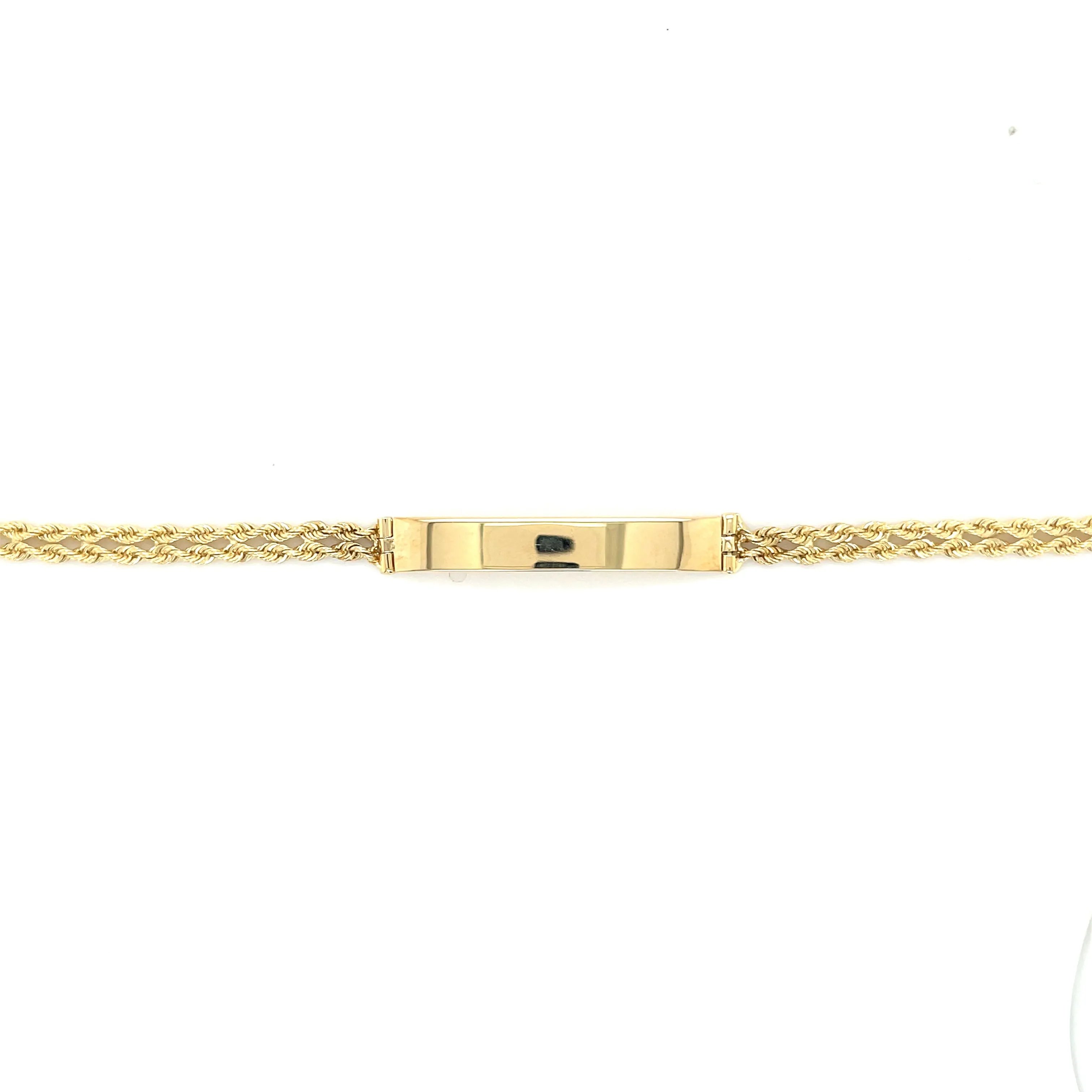 14K Gold Double Rope ID Bracelet
