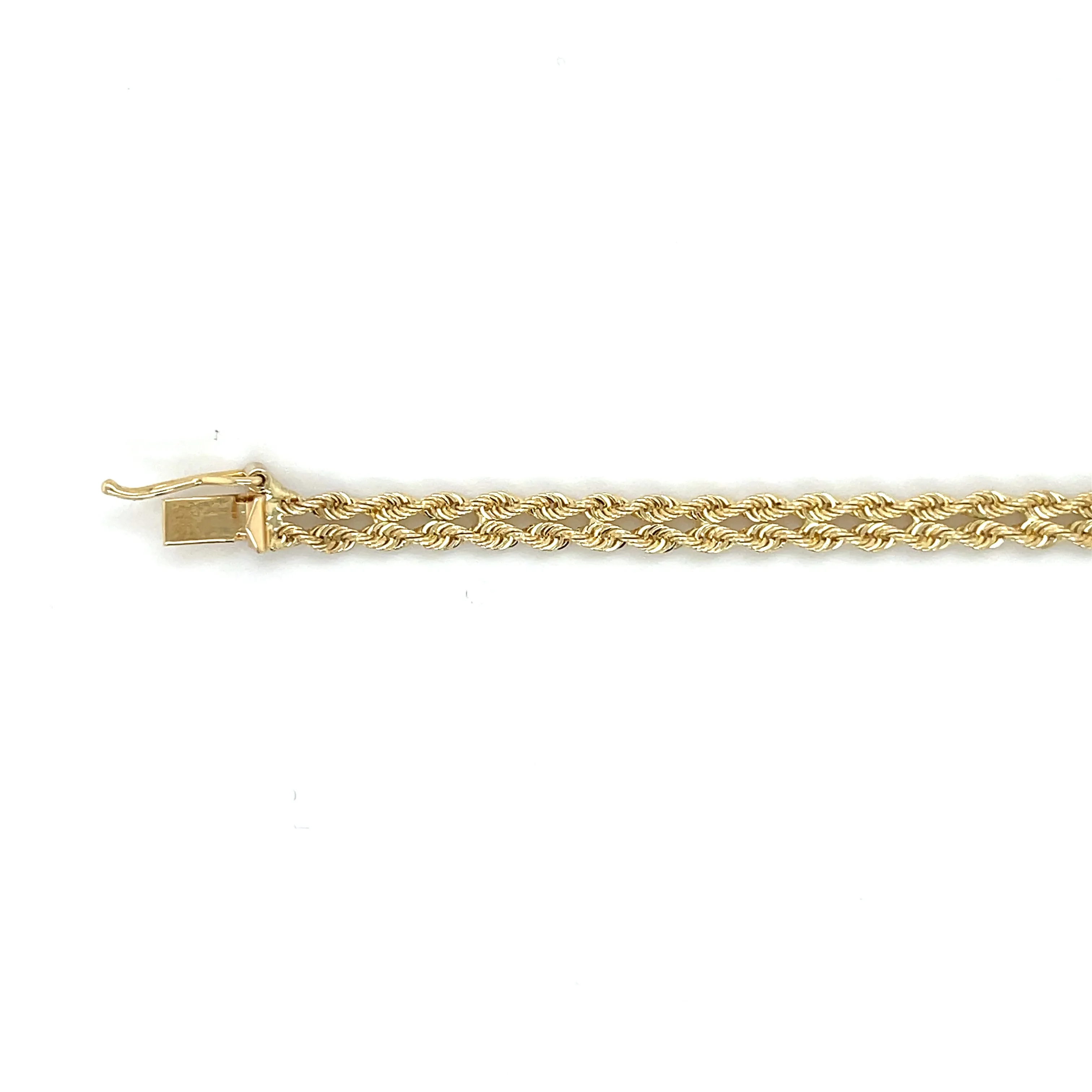 14K Gold Double Rope ID Bracelet