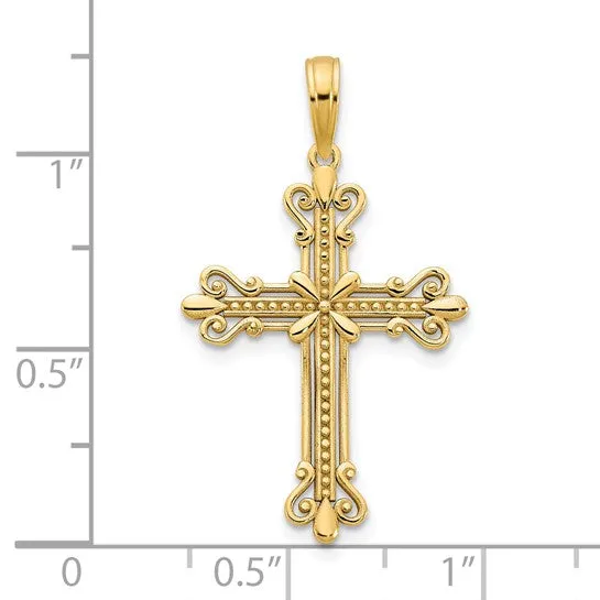 14k Gold Fancy Cross Pendant
