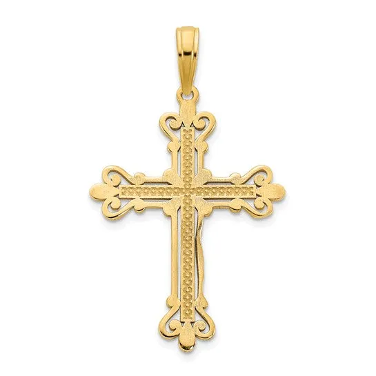 14k Gold Fancy Cross Pendant