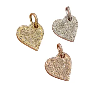 14K Gold Heart Dangling Pendants with 1.21ct of Round Natural Diamonds - SP26198