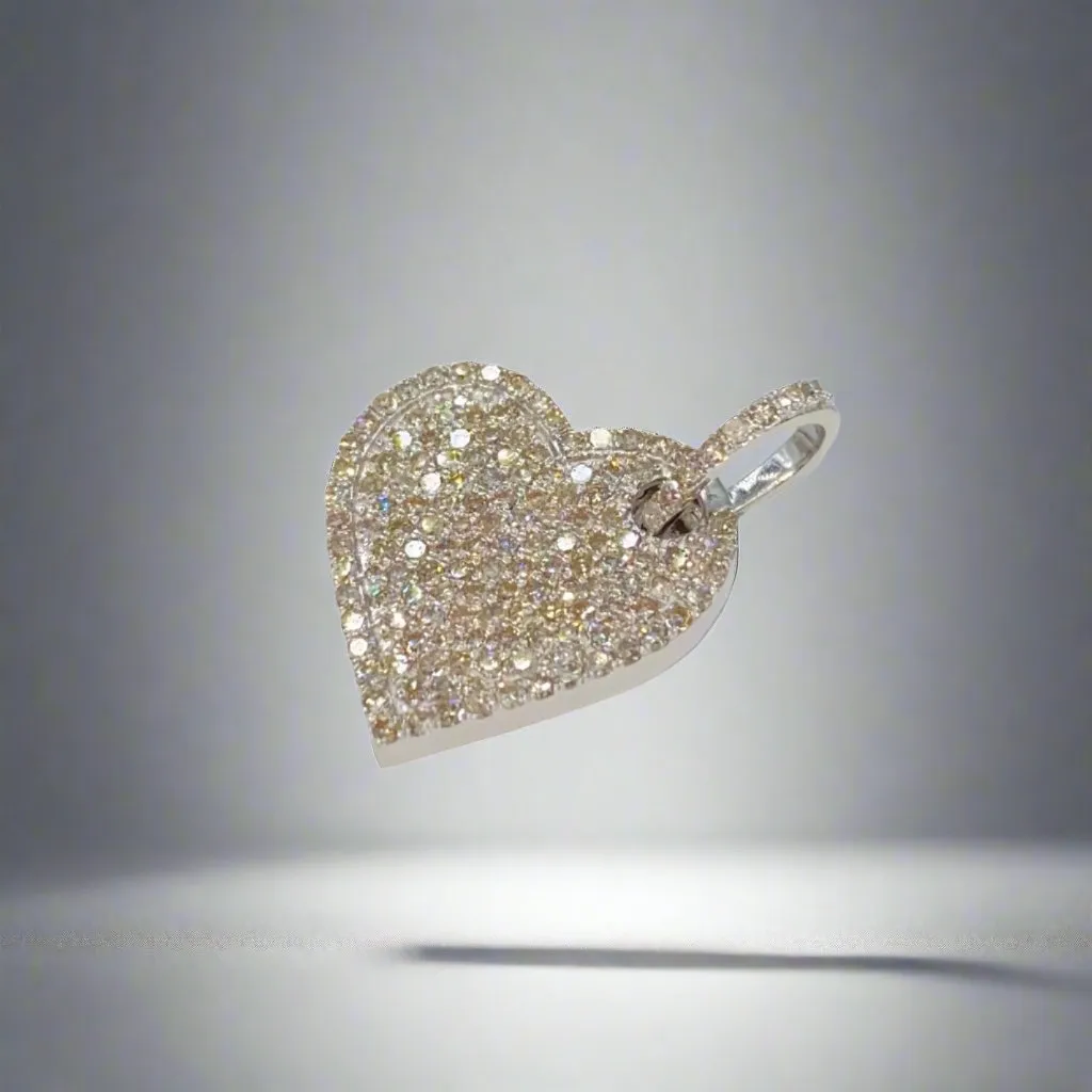 14K Gold Heart Dangling Pendants with 1.21ct of Round Natural Diamonds - SP26198
