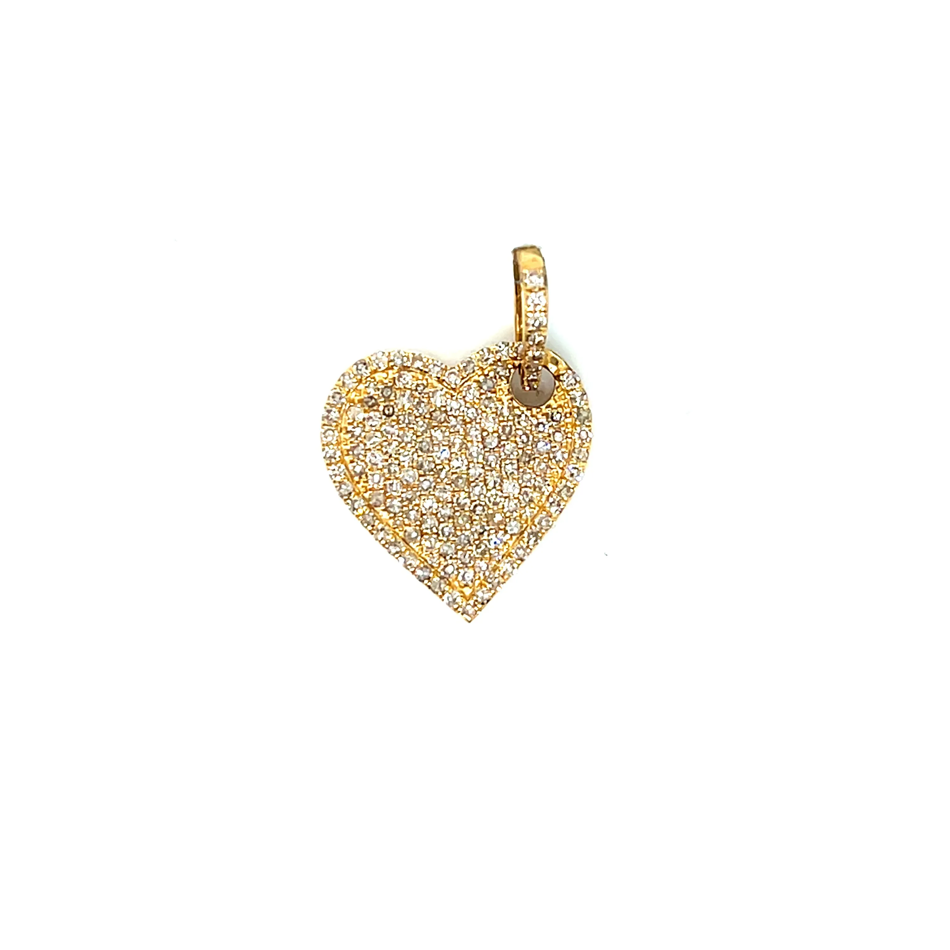 14K Gold Heart Dangling Pendants with 1.21ct of Round Natural Diamonds - SP26198