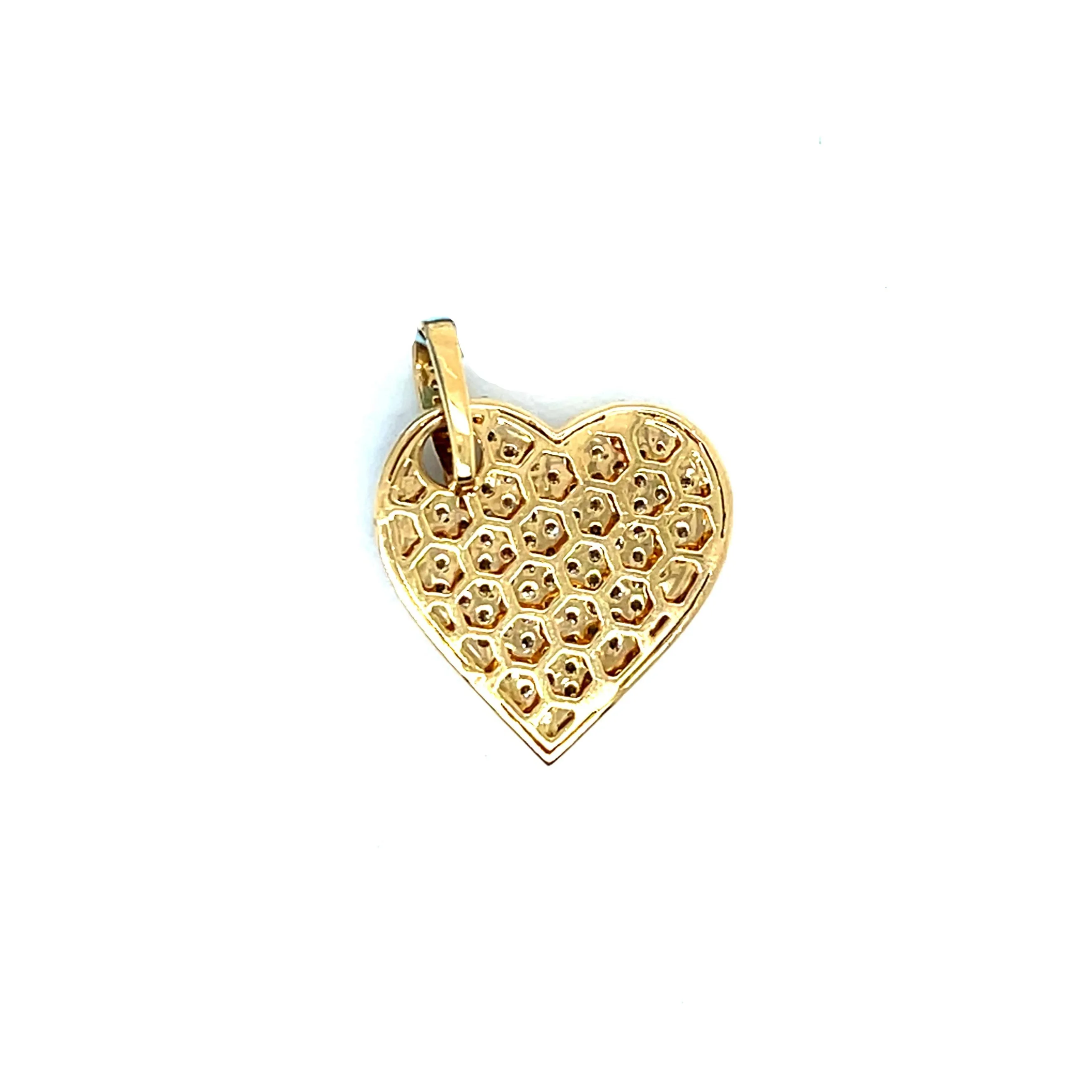 14K Gold Heart Dangling Pendants with 1.21ct of Round Natural Diamonds - SP26198