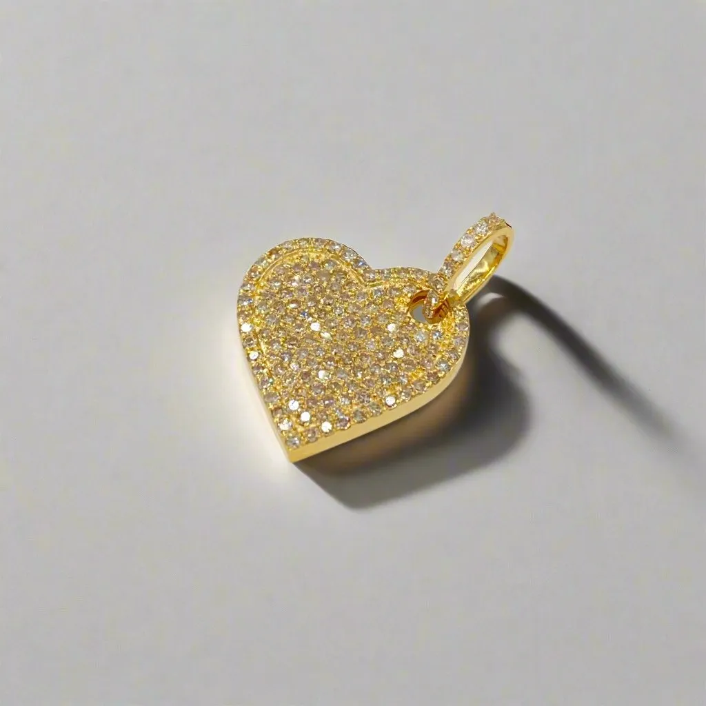 14K Gold Heart Dangling Pendants with 1.21ct of Round Natural Diamonds - SP26198