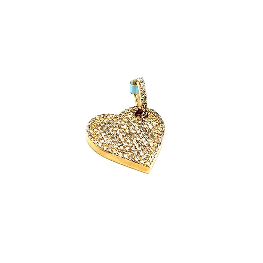 14K Gold Heart Dangling Pendants with 1.21ct of Round Natural Diamonds - SP26198