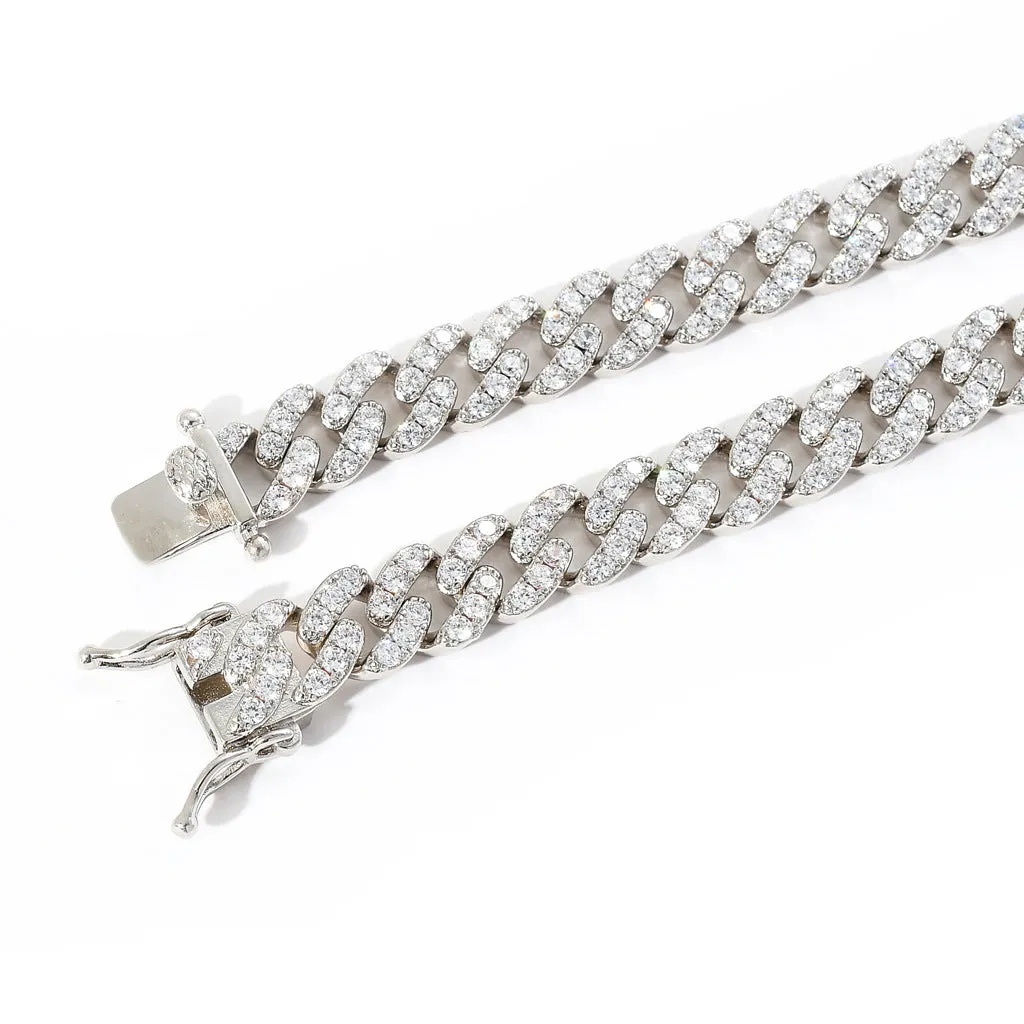 14K Gold Plating Cubic Zirconia Stone Custom Letters Name Bracelets Cuban Chain Iced Out Bracelets