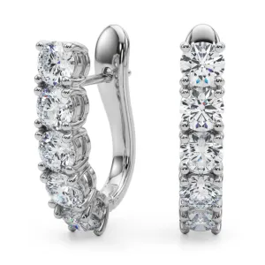 14K Omega Back Diamond Earring