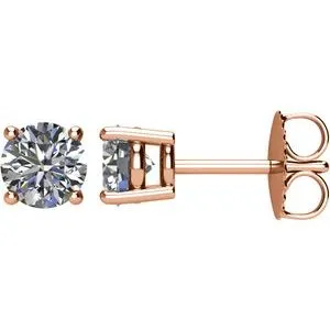 14K Rose 1 CTW Diamond Earrings
