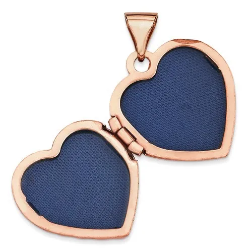 14K Rose Gold (15mm) Floral Heart Locket