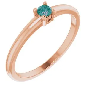 14K Rose Lab-Grown Alexandrite Ring
