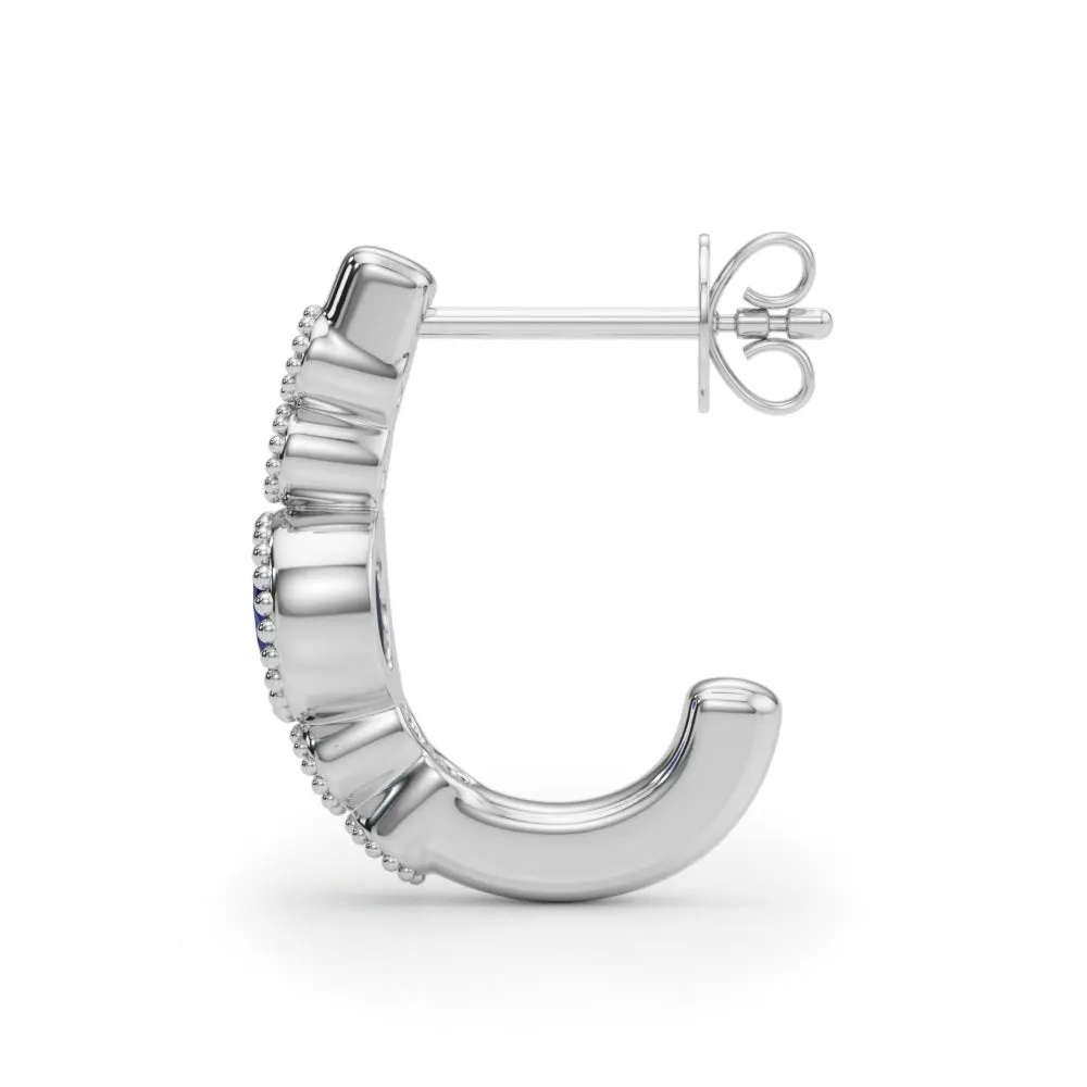 14K Sapphire Diamond Earring